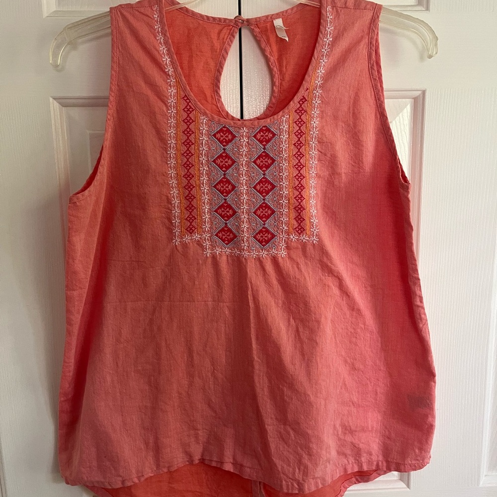Mountain Khakis Coral Embroidered Tank Top